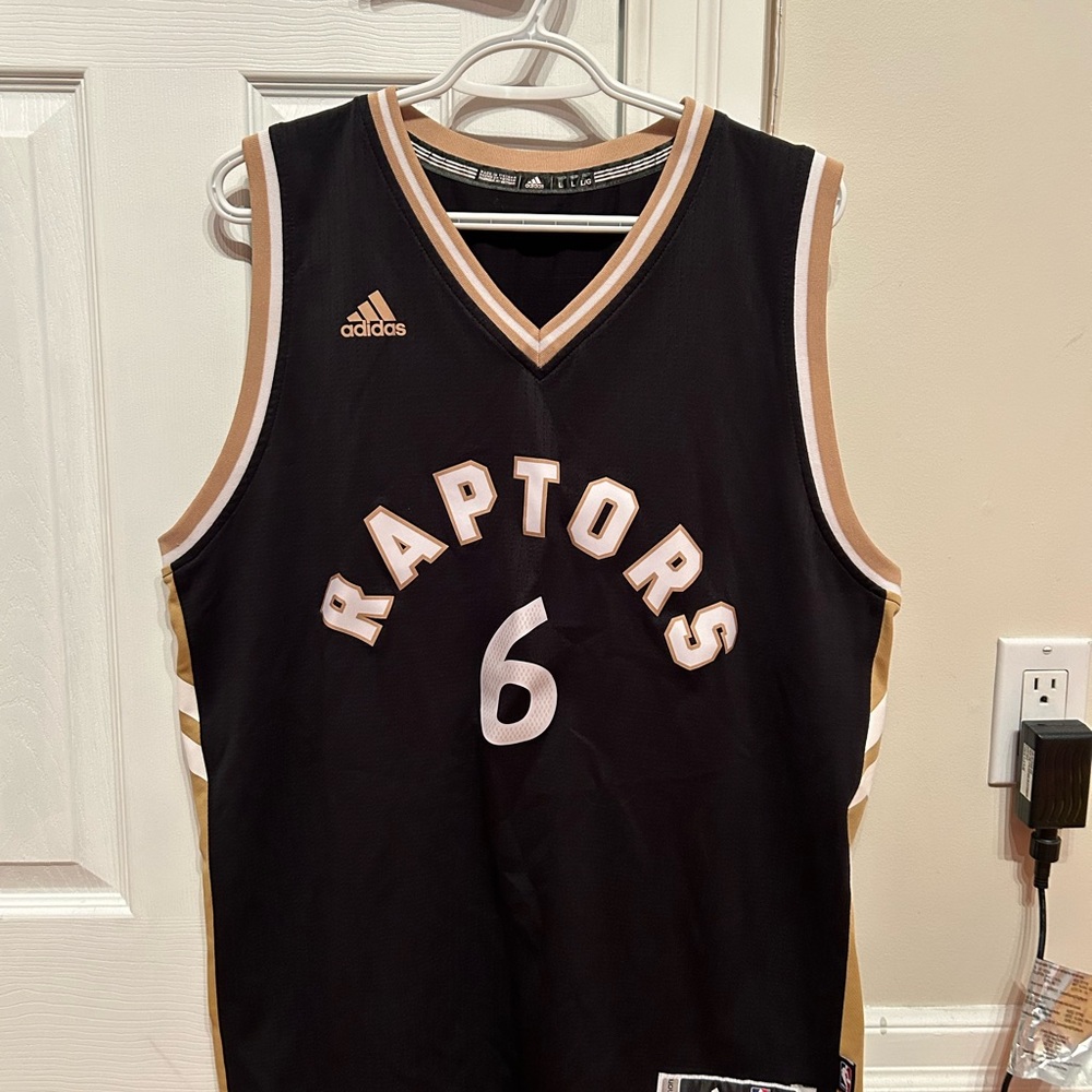 Adidas Raptors Black and Gold Jersey